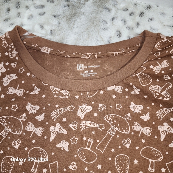 No Boundaries mushroom ringer tee top brown short sleeve t-shirt XXXL-21 - Picture 6 of 7